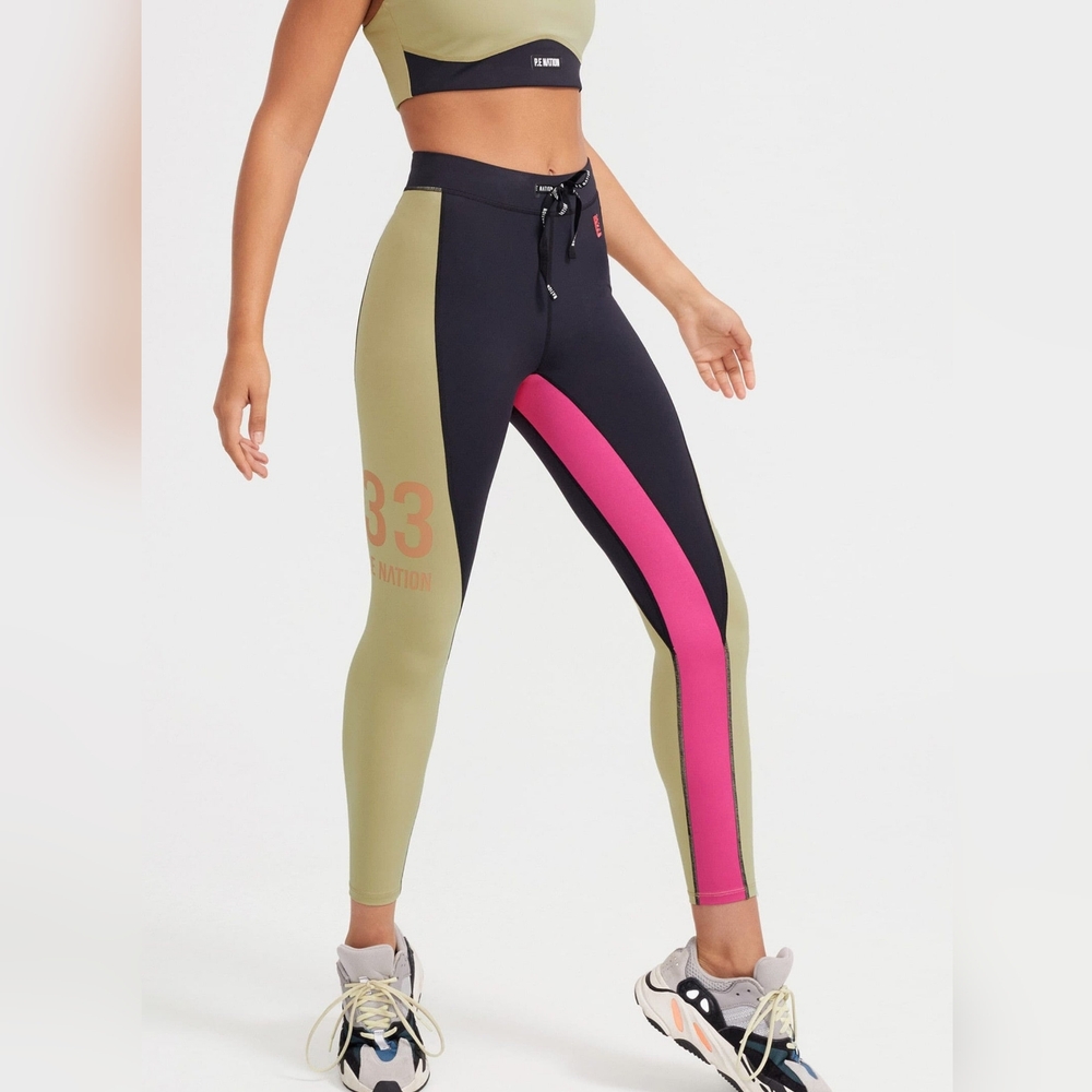 P.E NATION DOUBLE TEAM LEGGING - OLIVE
